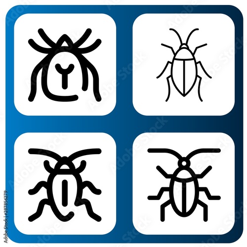 Set of unhygienic icons such as Mite, Cockroach , unhygienic