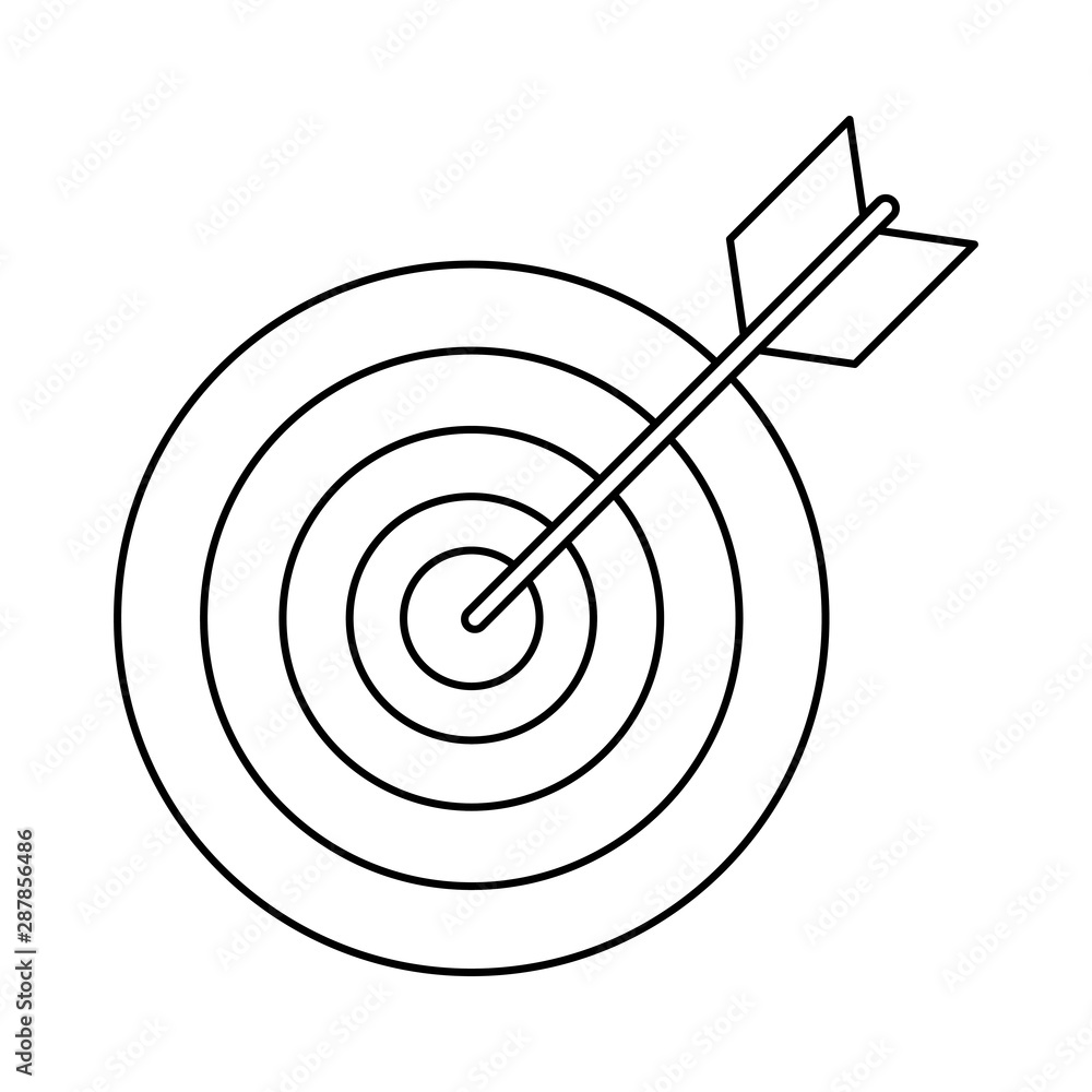 Isolated target with arrow design