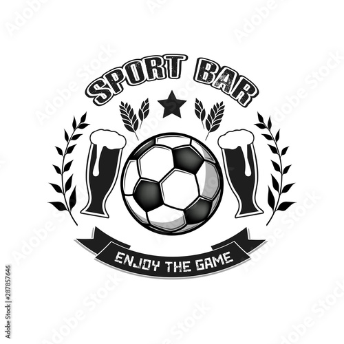 Logo soccer ball and beer glass
