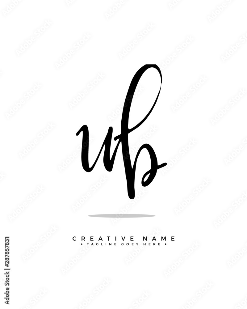 U B UB initial logo signature vector. Handwriting concept logo. U B UB initial logo signature vector. Handwriting concept logo.
