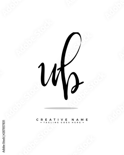 U B UB initial logo signature vector. Handwriting concept logo.