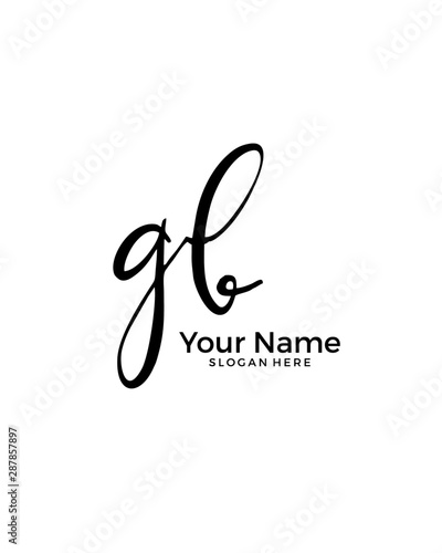 G B GB initial logo signature vector. Handwriting concept logo.