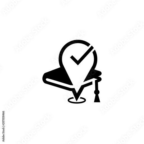 Book library Or University/academy locator/finder icon or logo design template