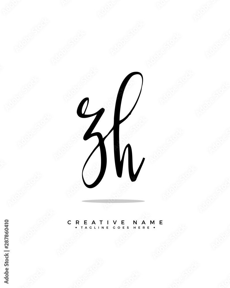 Z H ZH initial logo signature vector. Handwriting concept logo. Z H ZH initial logo signature vector. Handwriting concept logo.