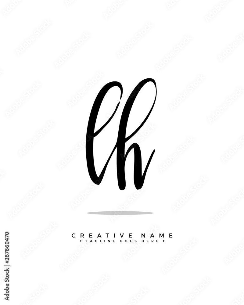 L H LH initial logo signature vector. Handwriting concept logo. L H LH initial logo signature vector. Handwriting concept logo.