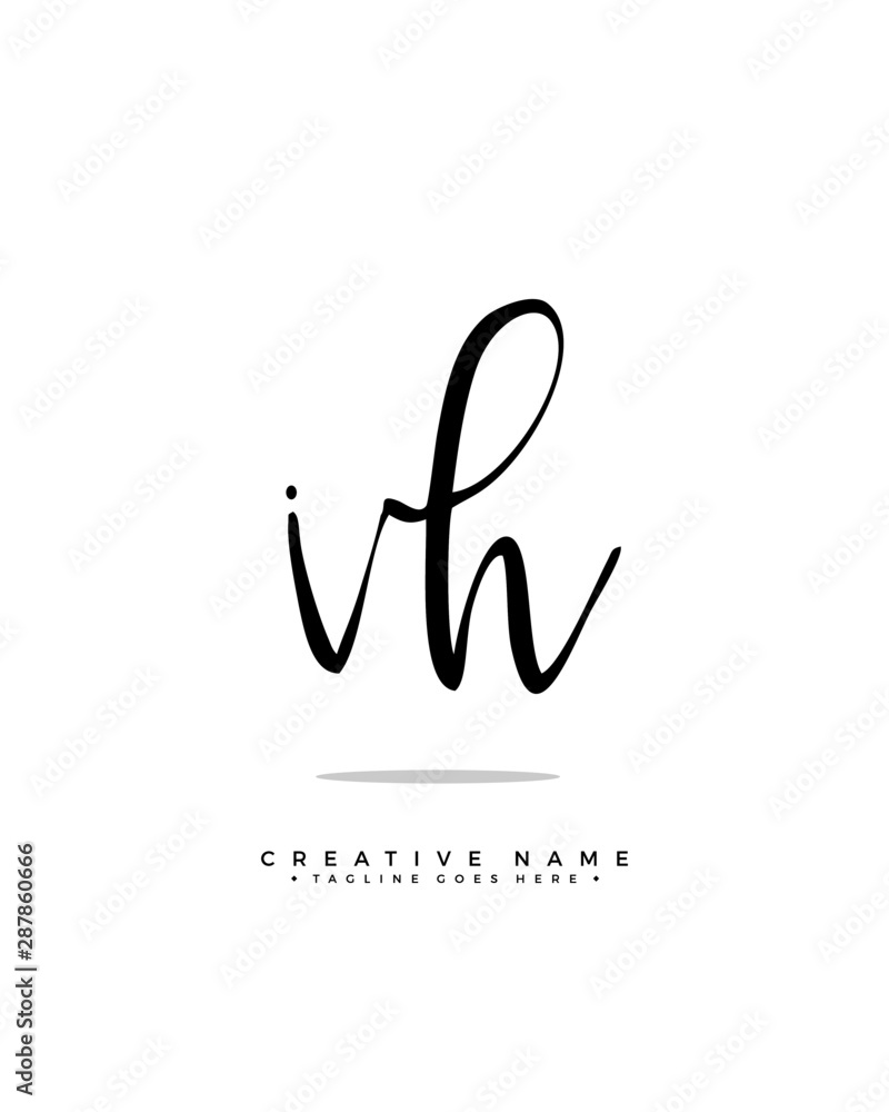 V H VH initial logo signature vector. Handwriting concept logo. V H VH initial logo signature vector. Handwriting concept logo.