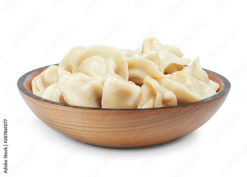 Tasty dumplings in bowl isolated on white Tasty dumplings in bowl isolated on white