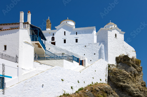 Beautiful church in the Chora of Skopelos island  Greece