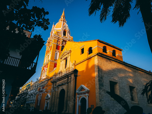 Colonial church Catedral de Santa Catalina de Alejandría in Cartagena Colombia