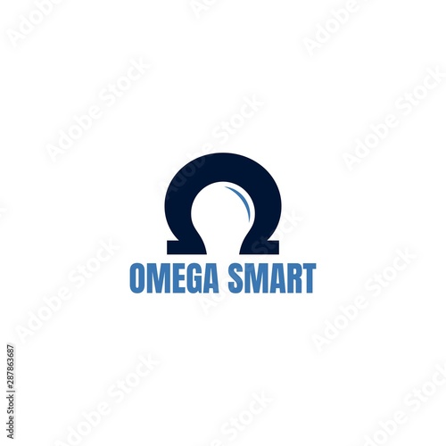 omega lamp smart logo concept