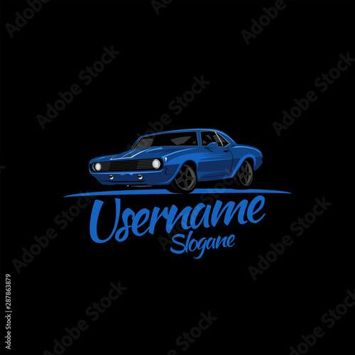 auto muscle car logo design illustration vector art
