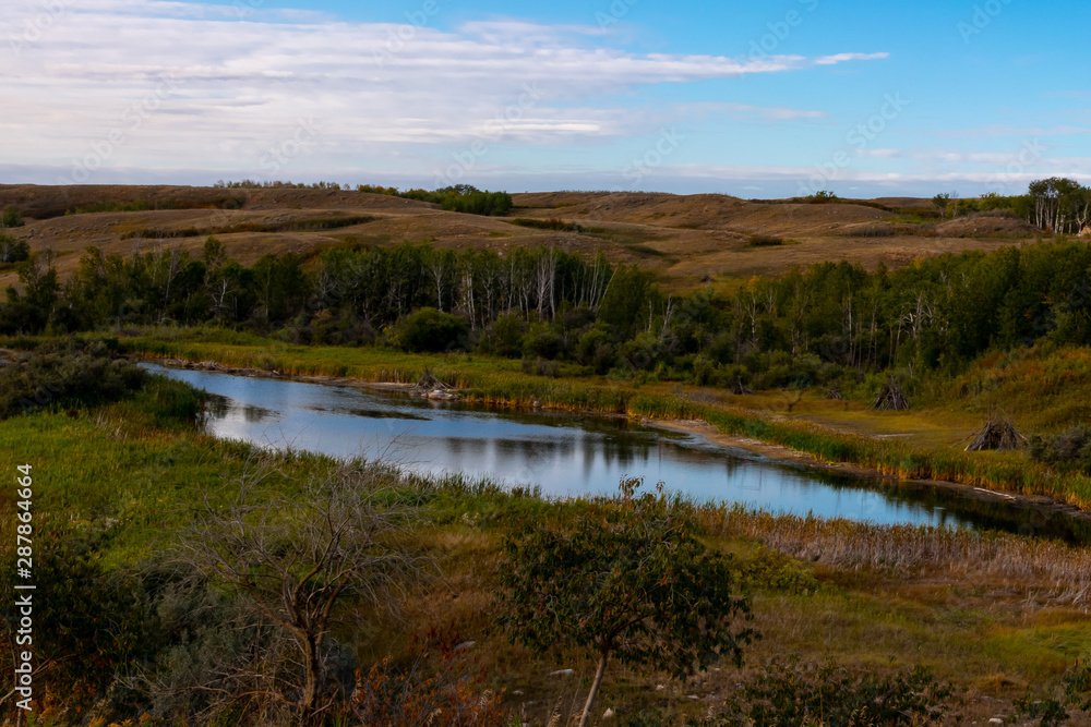 Pond in the rural Saskatchewan prairies
