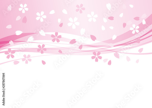 桜 花 春 ウェーブ 背景 ピンク 