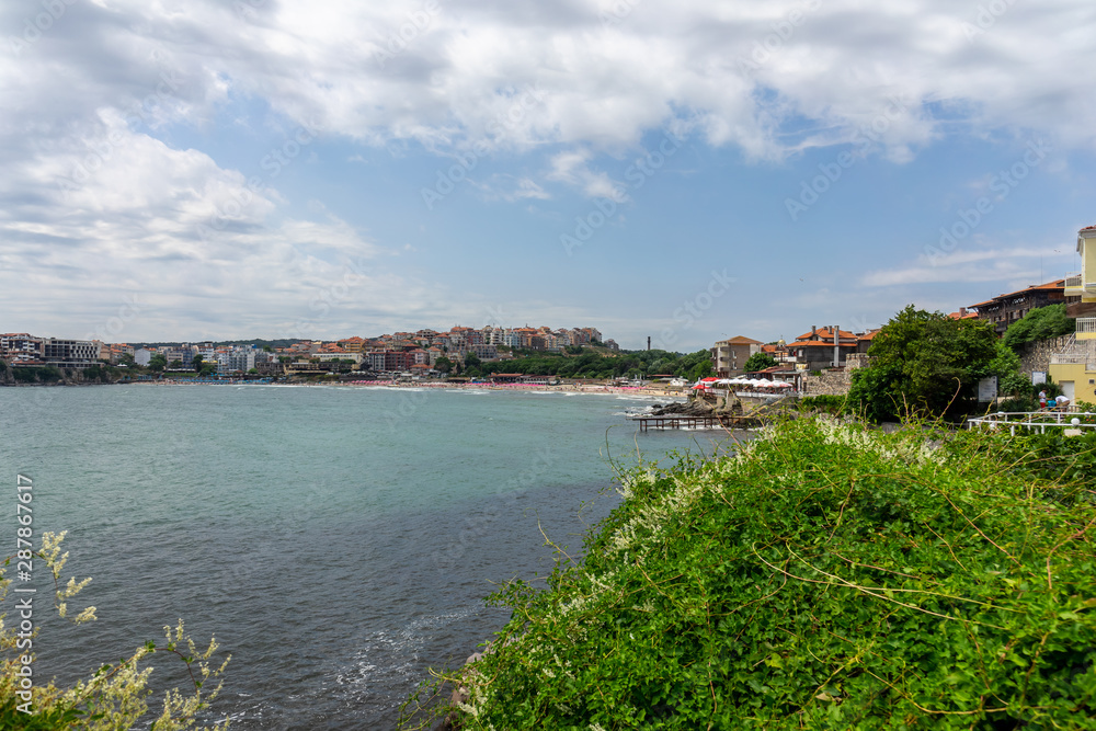 Houses, buildings of the ancient seaside town of Sozopol. Bulgaria.