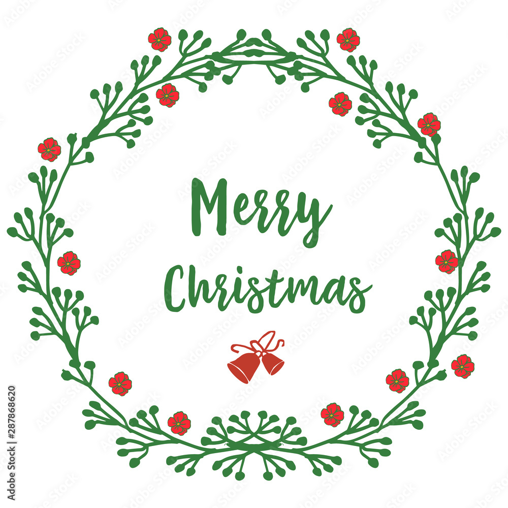 Border banner of merry christmas, with feature red flower frame. Vector