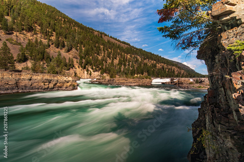 Kootenai falls and river in Montana