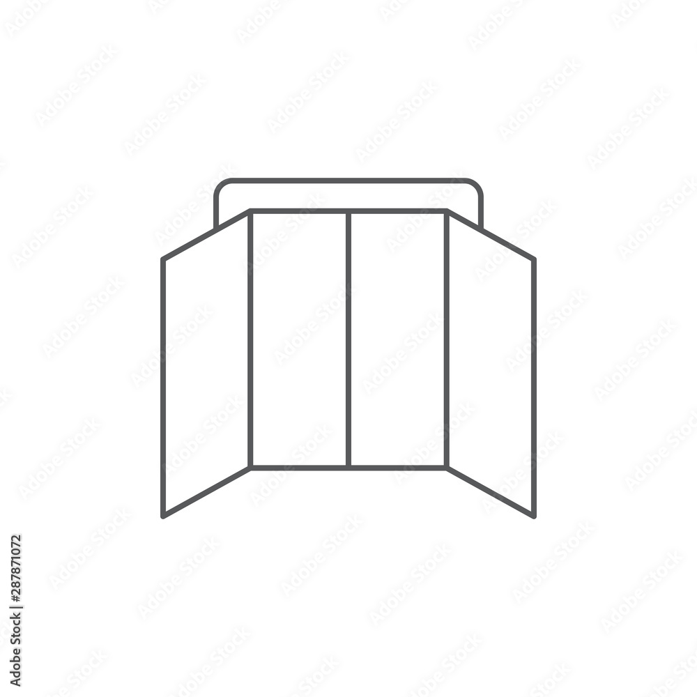 Open double door vector icon symbol isolated on white background Open double door vector icon symbol isolated on white background
