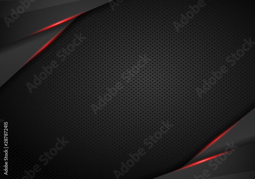 abstract metallic red black frame layout design tech innovation concept background