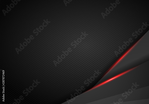 abstract metallic red black frame layout modern tech design template background