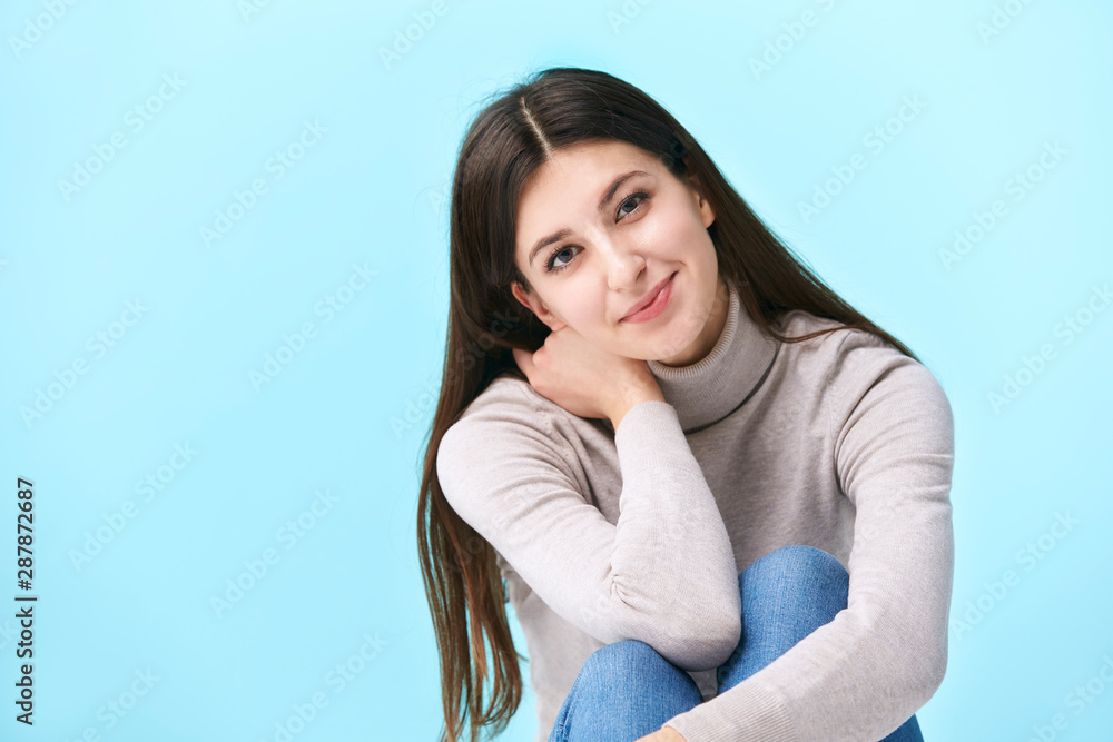 studio portrait of caucasian woman studio portrait of caucasian woman