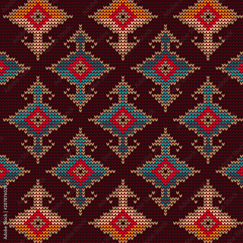 Knitted pattern in oriental style Knitted pattern in oriental style