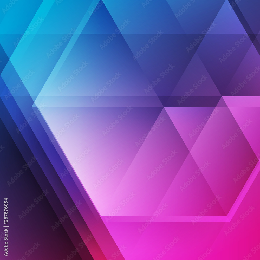 Obraz premium Blue and purple concept graphic design with glossy polygonal shapes. Abstract bright tech geometric background. Vector design