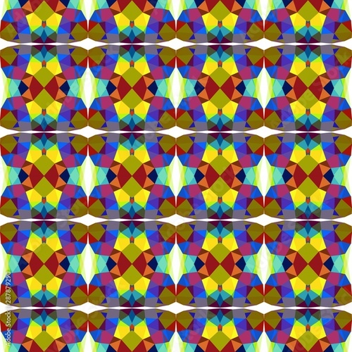 decorative seamless pattern with brown, dark khaki and strong blue colors