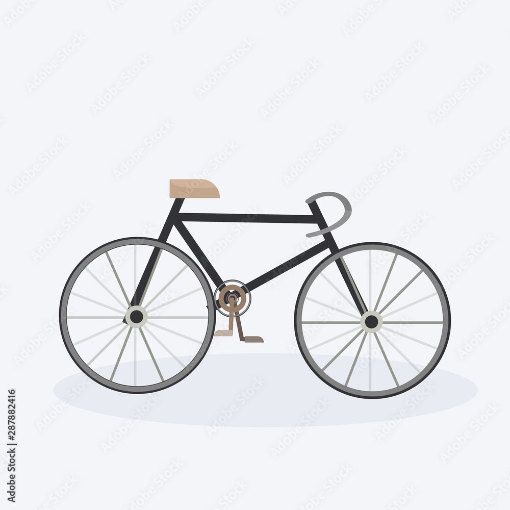 Modern bicycle stylish cartoon bike white background Modern bicycle stylish cartoon bike white background