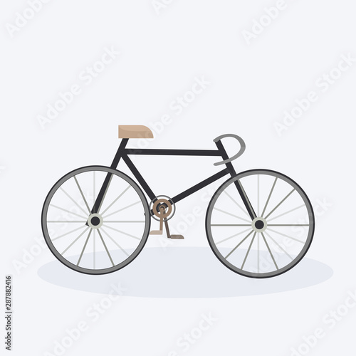 Modern bicycle stylish cartoon bike white background