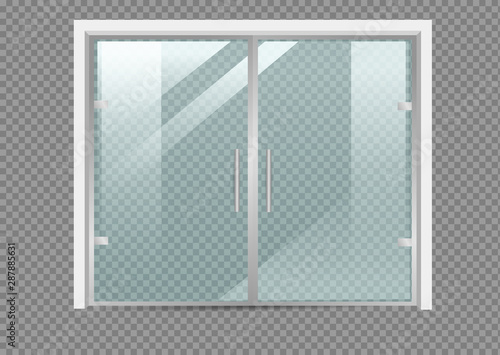 Glass door isolated on transparent background.