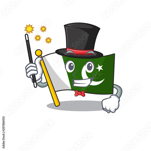 Magician flag pakistan isolated in the cartoon