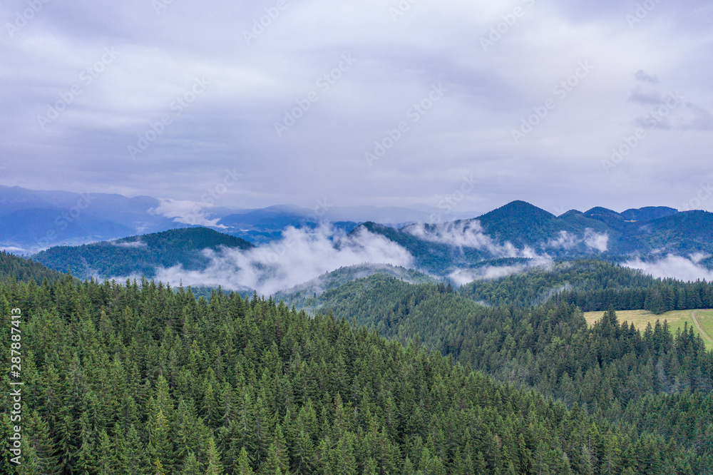 Piatra Craiului seen from a drone.