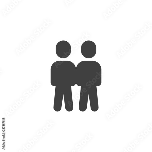 Fototapeta Naklejka Na Ścianę i Meble -  Two people stand vector icon. Staff filled flat sign for mobile concept and web design. Work group Team glyph icon. Symbol, logo illustration. Vector graphics