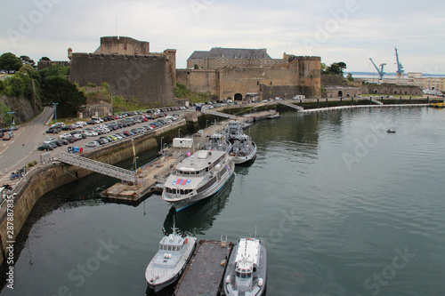 Penfeld river, castle and dockyard in brest (brittany - france) photo