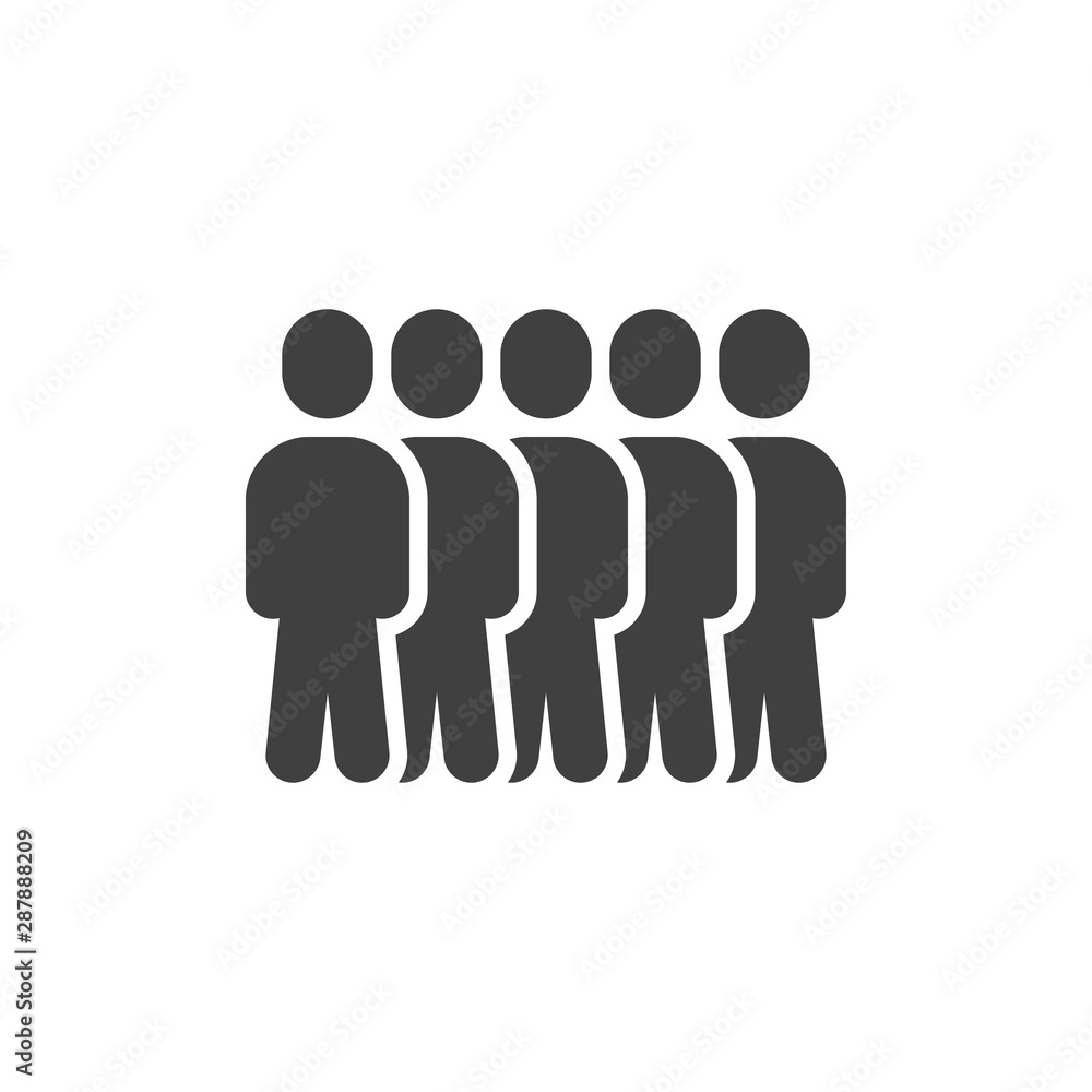 Team group people vector icon. Staff filled flat sign for mobile concept and web design. Crowd of people glyph icon. Symbol, logo illustration. Vector graphics Team group people vector icon. Staff filled flat sign for mobile concept and web design. Crowd of people glyph icon. Symbol, logo illustration. Vector graphics