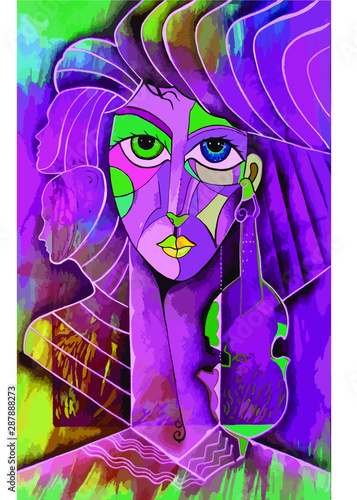 Retrato de mujer con violín