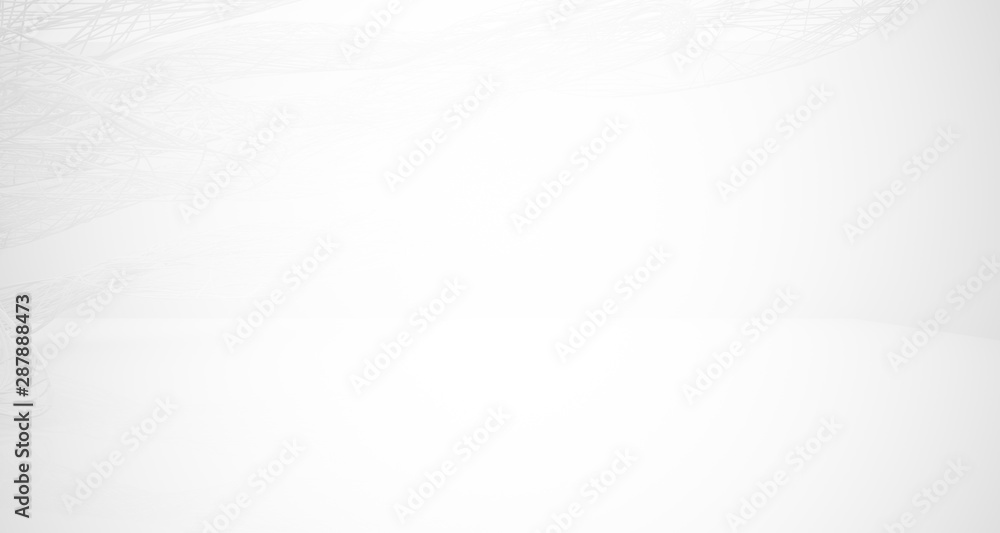 Fototapeta premium White smooth architectural interior of chaotic lines. 3D illustration and rendering