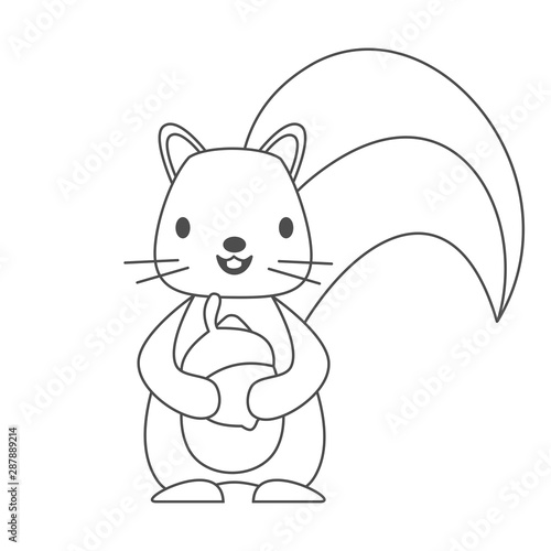 squirrels clipart black and white