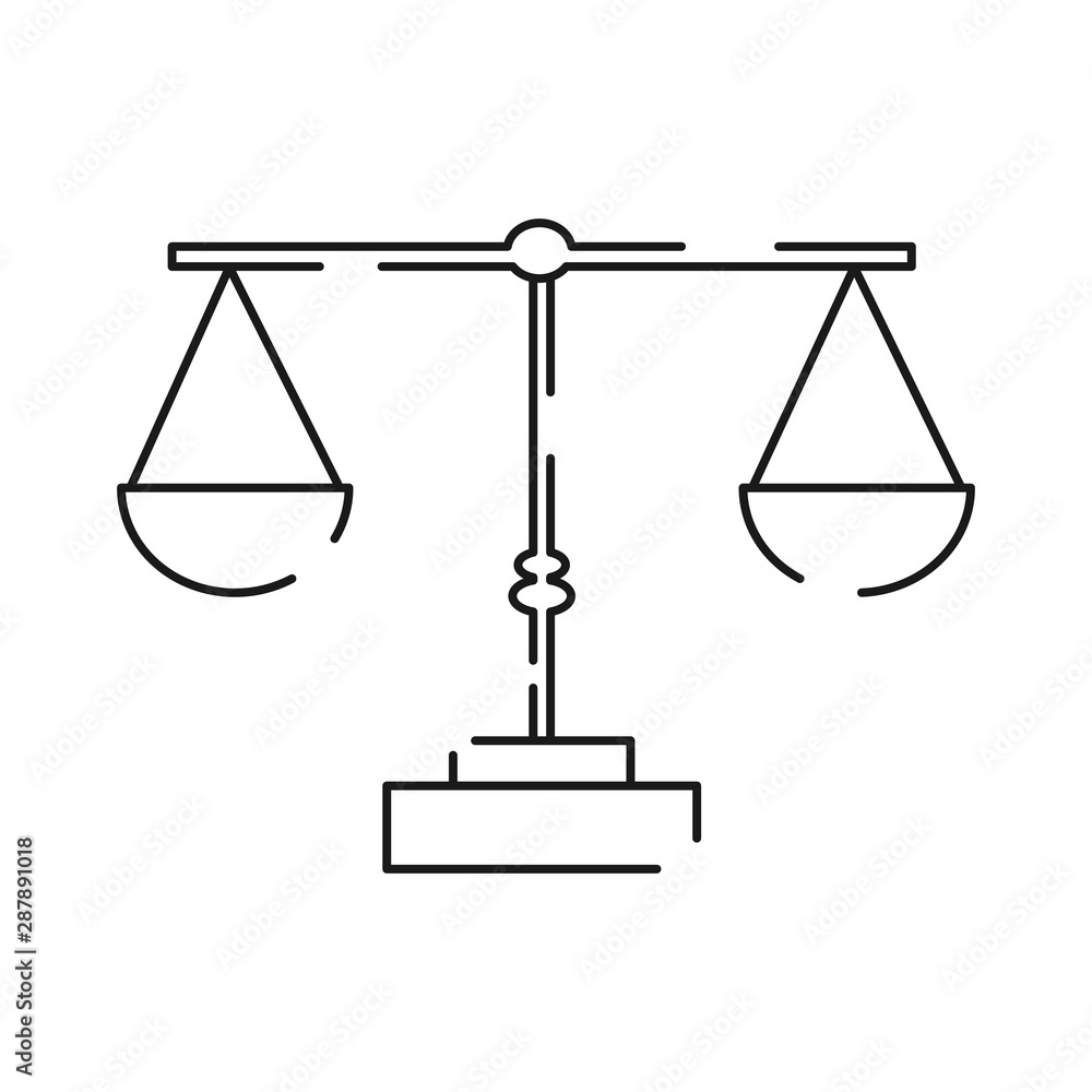 balance scale vector black linear flat style icon balance scale vector black linear flat style icon