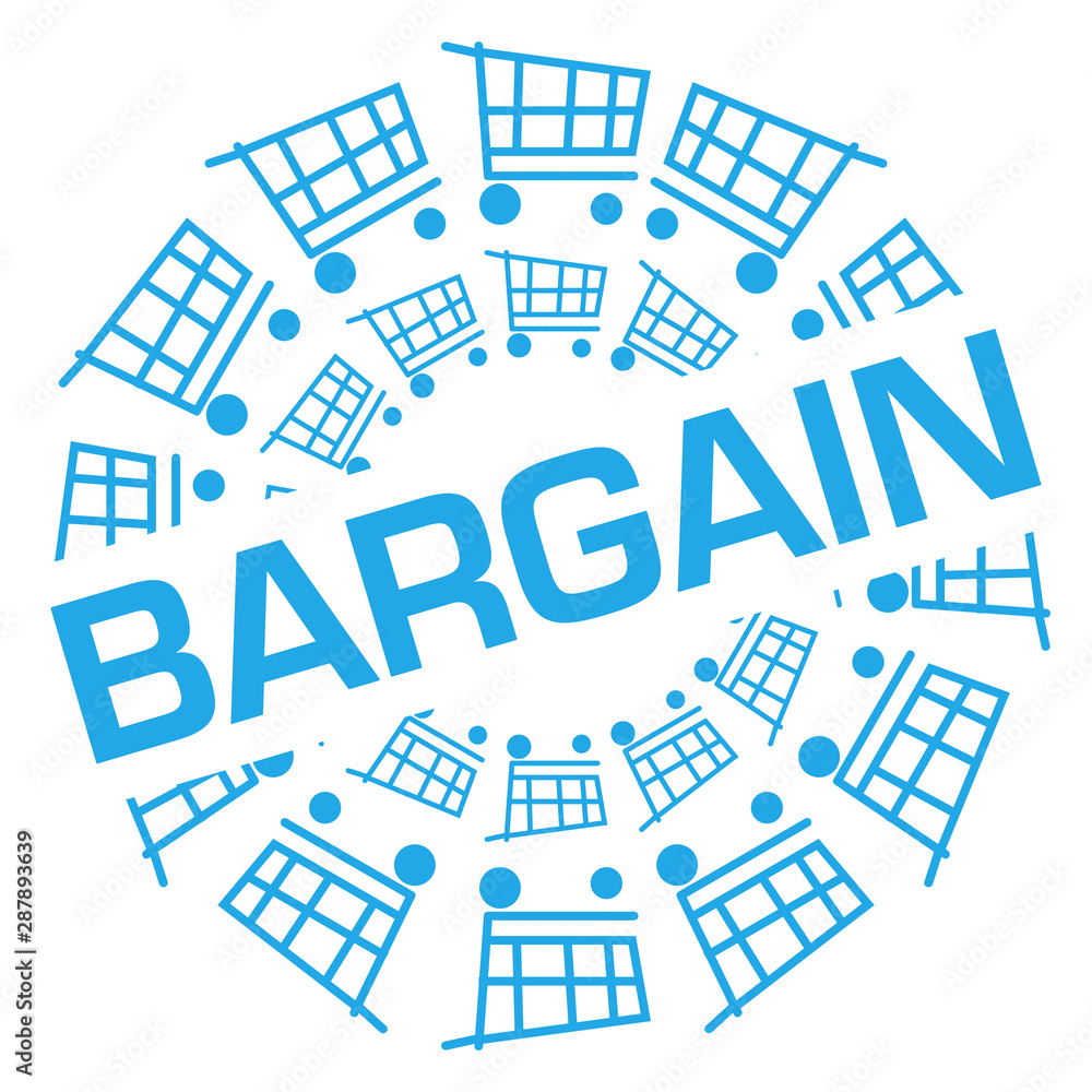 Bargain Blue Shopping Cart Circular Badge Style 