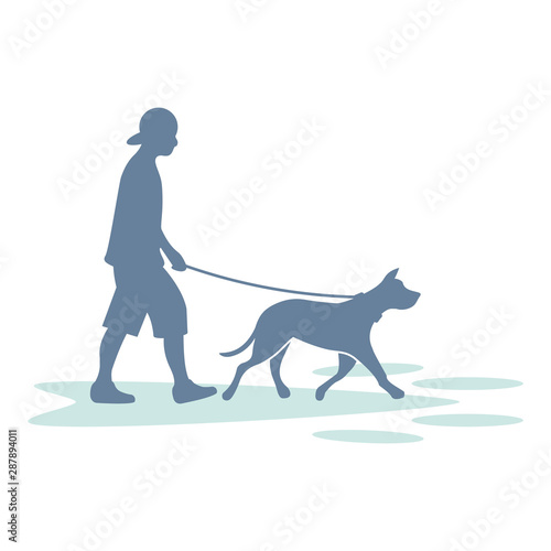 Kennel Boy, Dog day care logo icon illustration