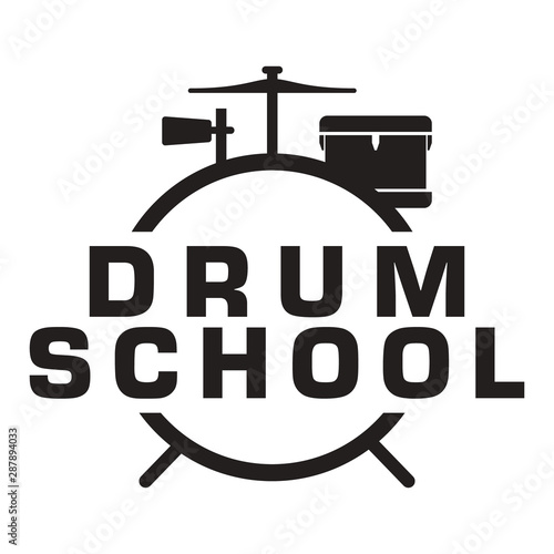 Drum lesson School simple logo icon vector