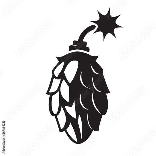 Hop grenade Brew Bomb logo icon vector