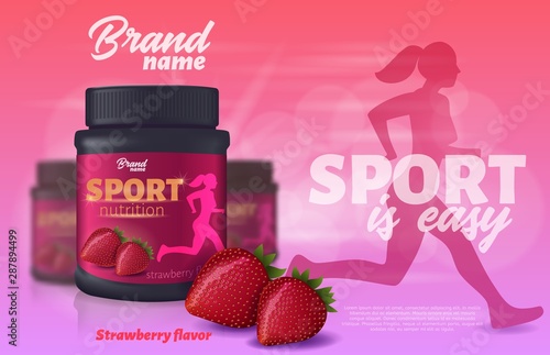 Sport Nutrition Strawberry Flavour, Protein Whey