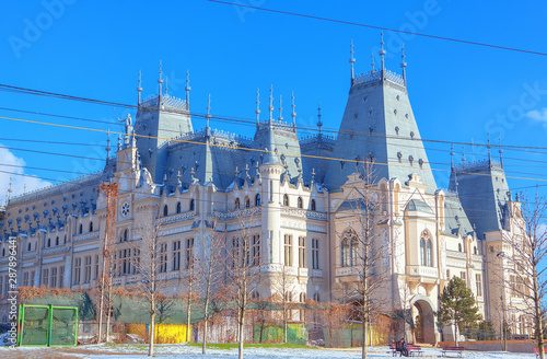 Architecture of Palace of Culture in Iasi , Romania 