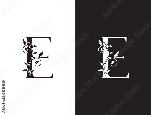 Luxury E Letter Logo, vintage floral logo icon perfect for fashion, restaurant, cafe, hotel and many company.