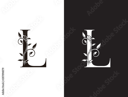 Luxury L Letter Logo, vintage floral logo icon perfect for fashion, restaurant, cafe, hotel and many company.