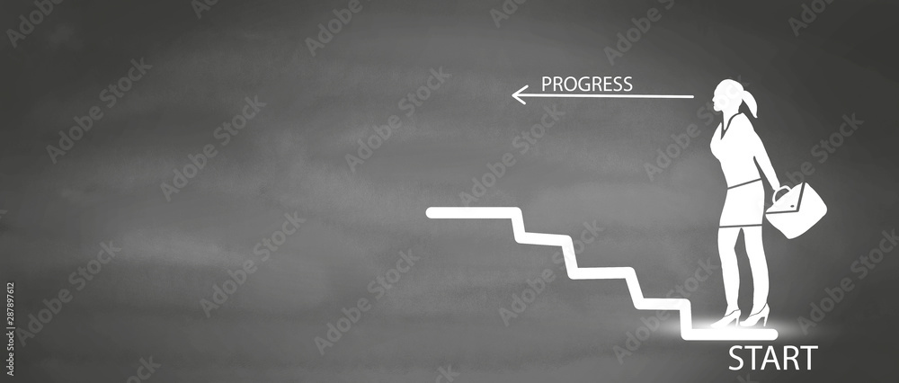 business lady rises stairs. business success business lady rises stairs. business success