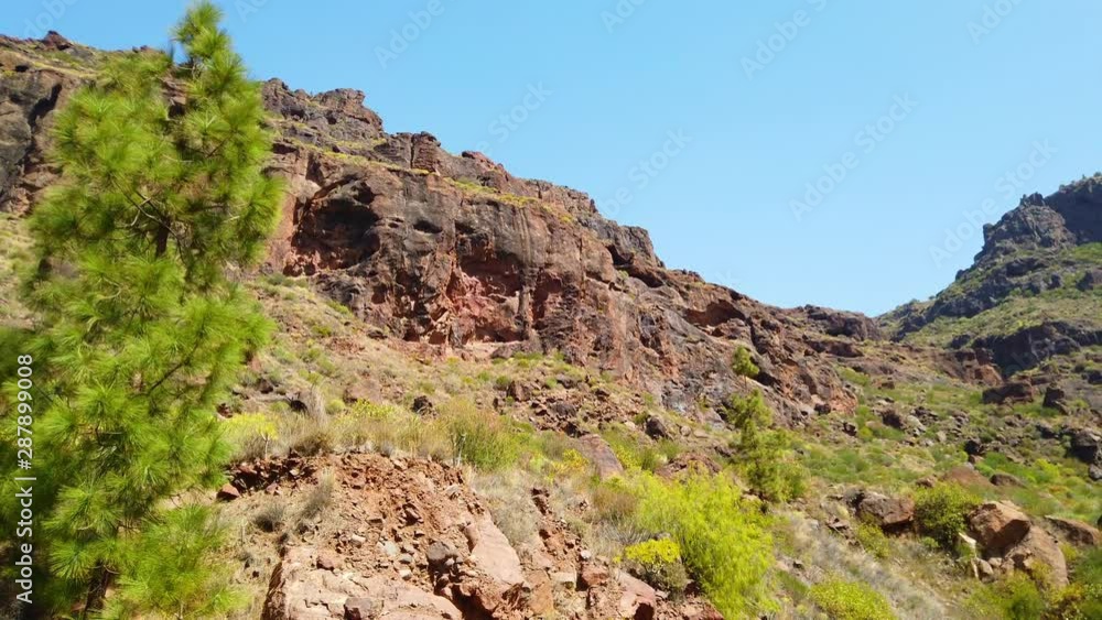 Magnificent Scenery of the Gran Canaria Valleys Under Blue Sky Magnificent Scenery of the Gran Canaria Valleys Under Blue Sky