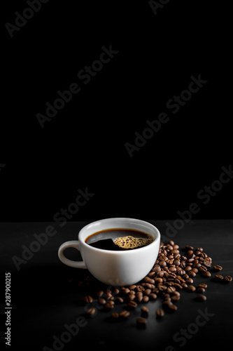 Coffee, black coffee, drip coffee, making coffee in low-light black
